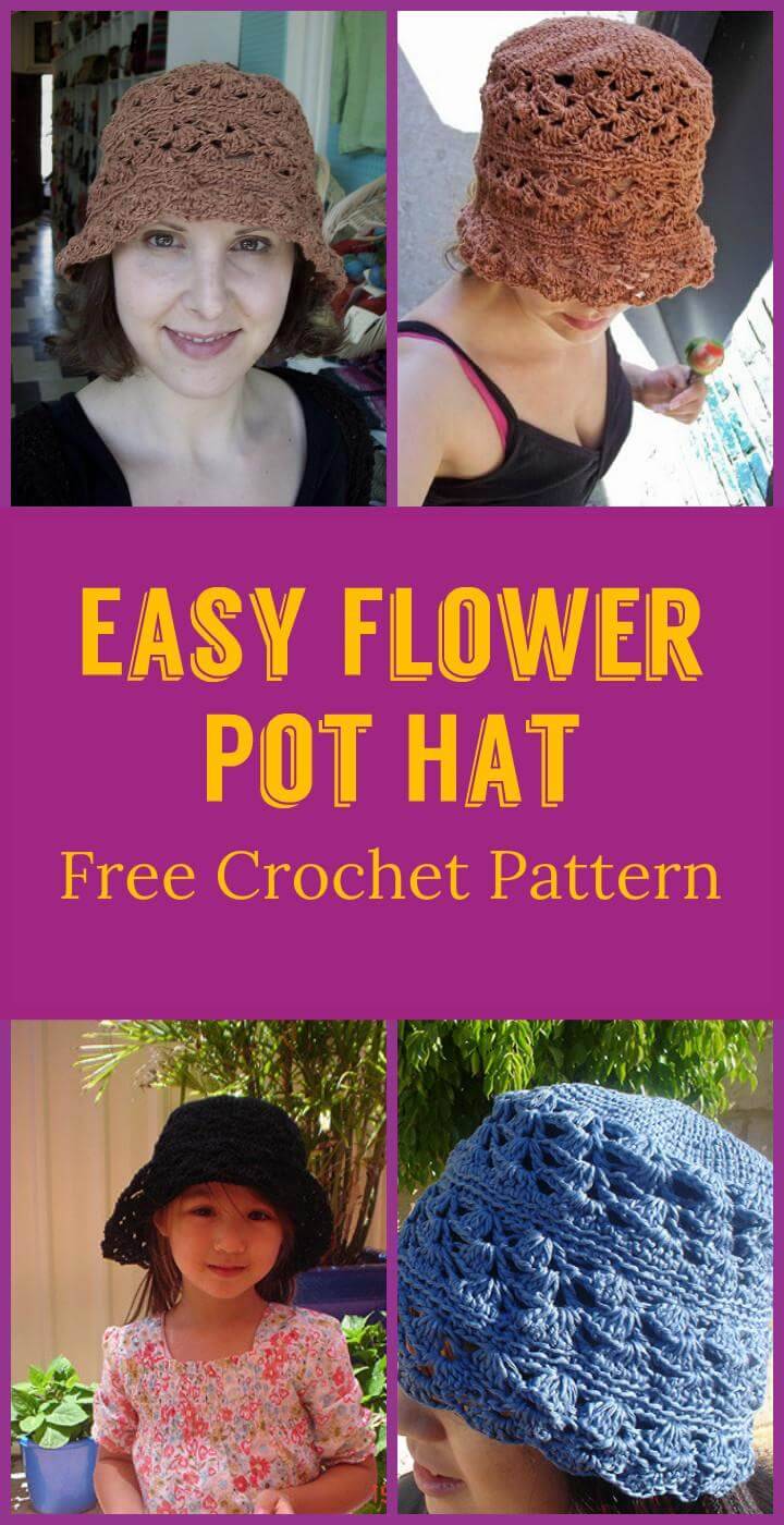 Easy Flower Pot Hat Free Crochet Pattern